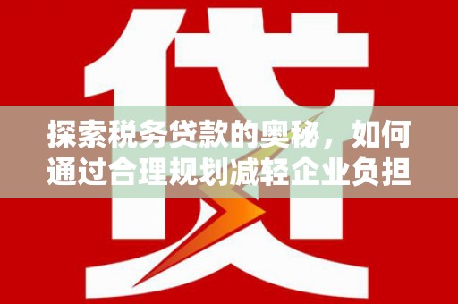 万柏林探索税务贷款的奥秘，如何通过合理规划减轻企业负担