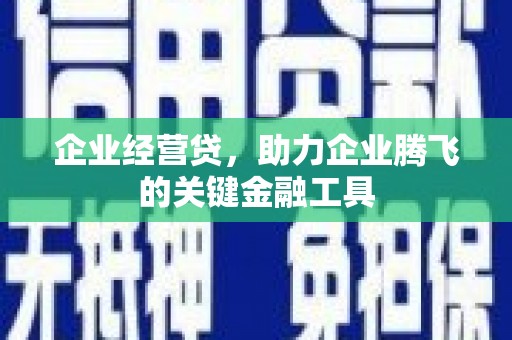 万柏林企业经营贷，助力企业腾飞的关键金融工具