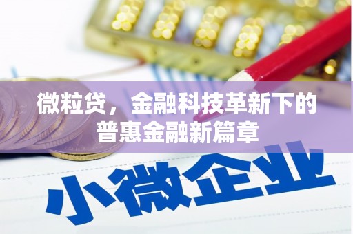 万柏林微粒贷，金融科技革新下的普惠金融新篇章