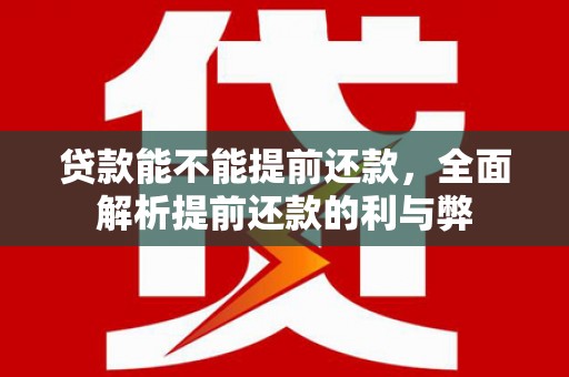 万柏林贷款能不能提前还款，全面解析提前还款的利与弊