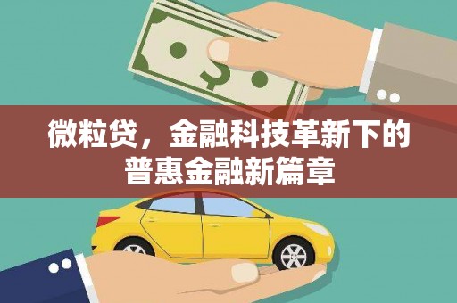 万柏林微粒贷，金融科技革新下的普惠金融新篇章