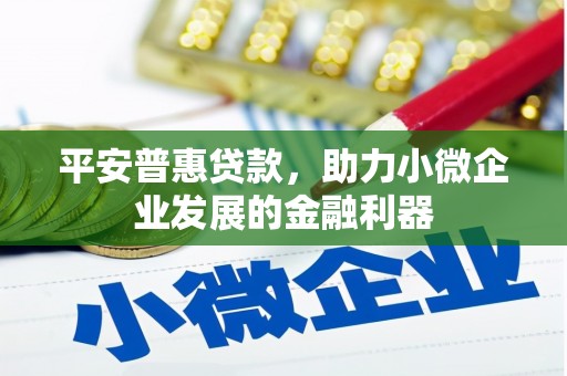 万柏林平安普惠贷款，助力小微企业发展的金融利器