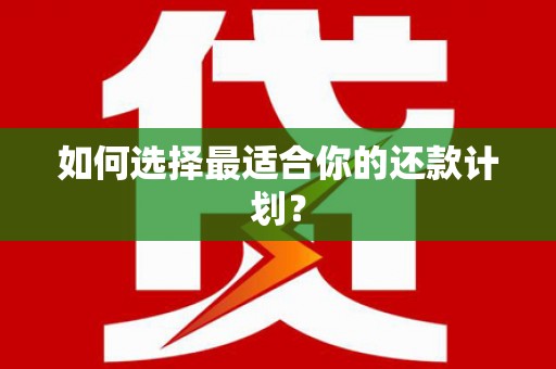 万柏林如何选择最适合你的还款计划？