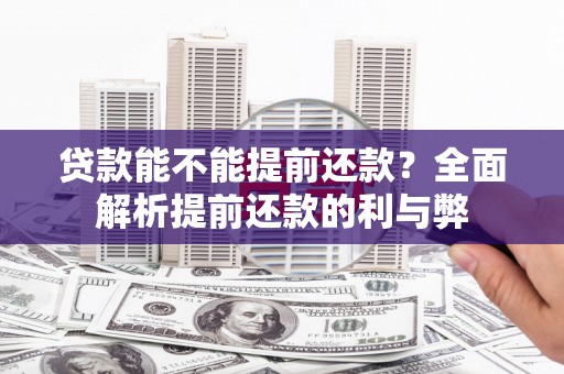 万柏林贷款能不能提前还款？全面解析提前还款的利与弊